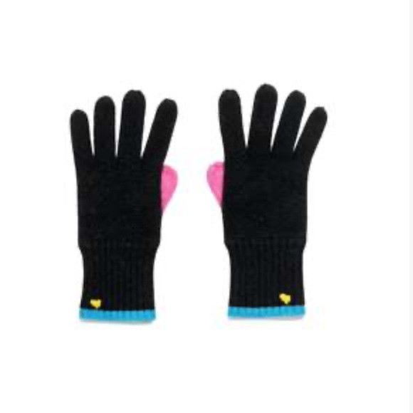 NWT Kerri Rosenthal Colorblock Cashgloves 100% Cashmere Gift Fun Warm Whimsical - Picture 1 of 7